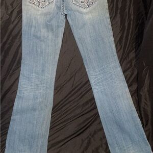 Light Blue Embellished Women's Miss me Jeans